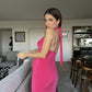 Hot Pink Elegant Slim Fit Mermaid Long Ball Gown Evening Dresses Quoan Dress nv2241