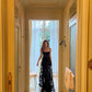 Black spaghetti strap long sweetheart neck ball gown evening dress party dress nv2955