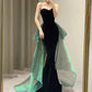 Black Sexy Elegant Off Shoulder Mermaid Long Velvet Ball Gown with Sleeves Evening Dress Party Dress nv2326