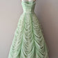 Green fantasy Sweet tulle long dress long ball gown evening gown graduation gown nv2688