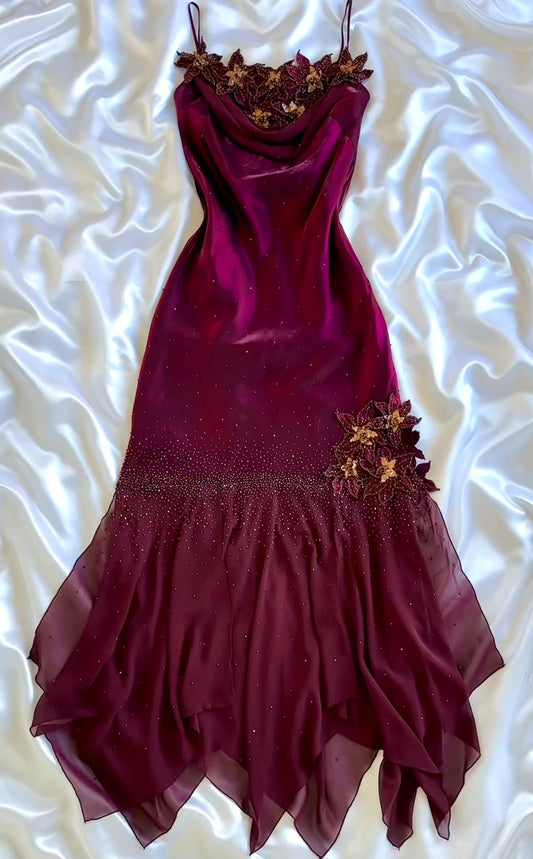 NiceVestidos - Robe de soirée vintage violette courte/mi-longue unique nv5460