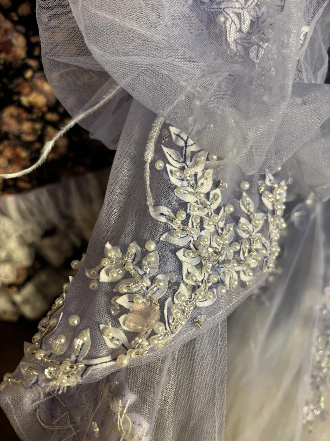Lila, wunderschön, süß, niedlich, exquisite Blumenperlen, langer Tüll, bodenlang, Prinzessinnen-Ballkleid, Abendkleid zum 16. Geburtstag, Zeremonienkleid für Erwachsene, nv4020
