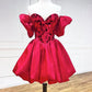 Mini/Kurzes rotes Satin-Ballkleid, kurzes Homecoming-Kleid nv1544