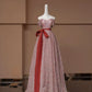 Pink Shiny Fashion Elegant Long Sequined Prom Dress Evening Dress Party Dress nv4740