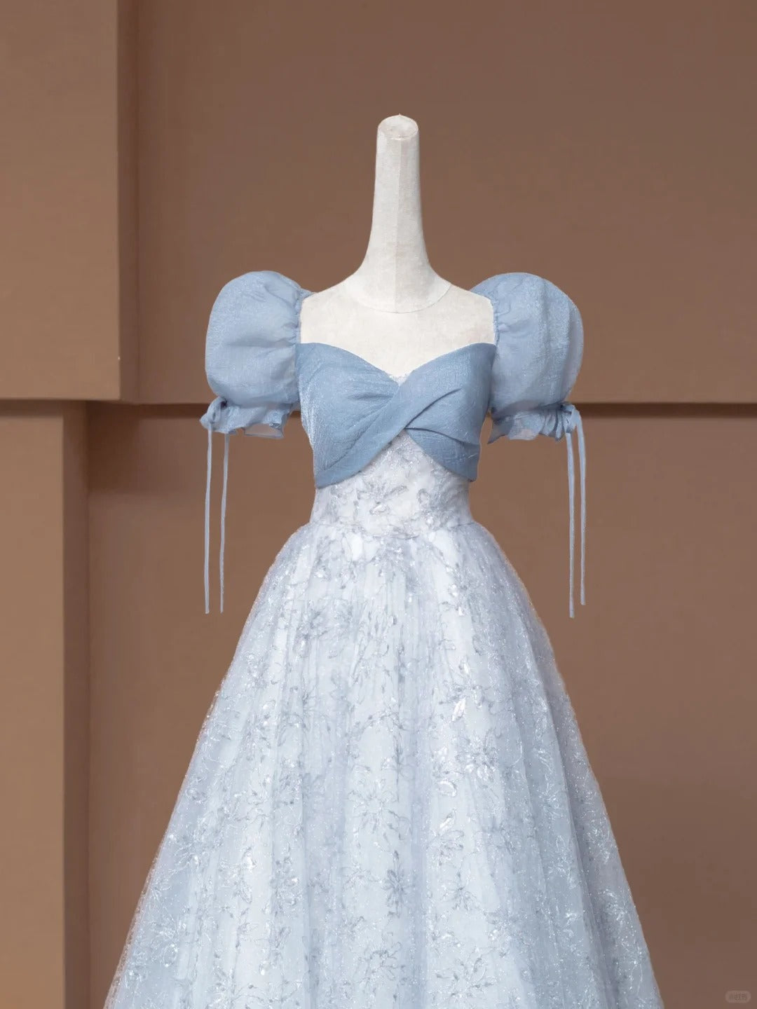 Robe de soirée longue bleue à fleurs pour filles, élégante et tendance, nv4745