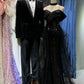 Robe de bal longue en tulle noir brillant NV6627