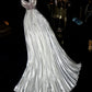Robe de soirée élégante longue en satin avec perles argentées, tenue de bal, nv4687