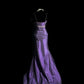 Robe de soirée élégante en satin violet vintage avec perles et pierres précieuses, à bretelles spaghetti, longue et longue, robe de bal, robe d'anniversaire, nv4140