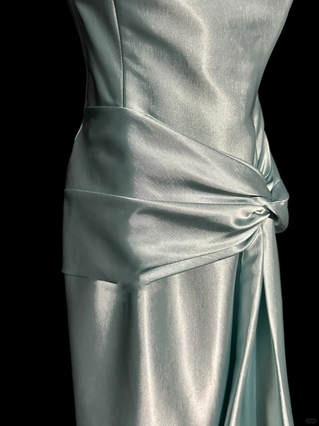 Mintgrünes, schlichtes, elegantes, langes Satin-Ballkleid, Abendkleid, Partykleid, NV4119