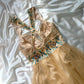 Robe de soirée courte en tulle ornée de perles dorées, magnifique robe d'anniversaire nv5237