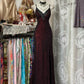 Burgunderrote schwarze Spitze Vintage Elegantes langes Meerjungfrau-Satin-Abendkleid Partykleid Ballkleid nv4210