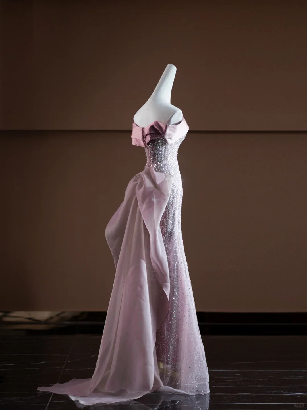 Rosa funkelndes langes Meerjungfrau-Ballkleid mit Pailletten, Abendkleid, Partykleid, nv4751