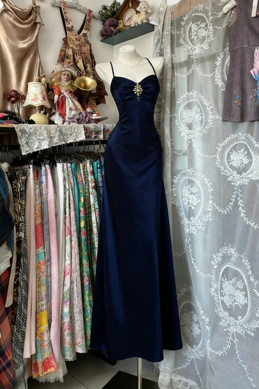 Robe longue en satin rétro élégante NV6657
