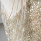 Robe de soirée longue en tulle, élégante et brillante, couleur champagne doré, robe de bal, robe de soirée, nv4753