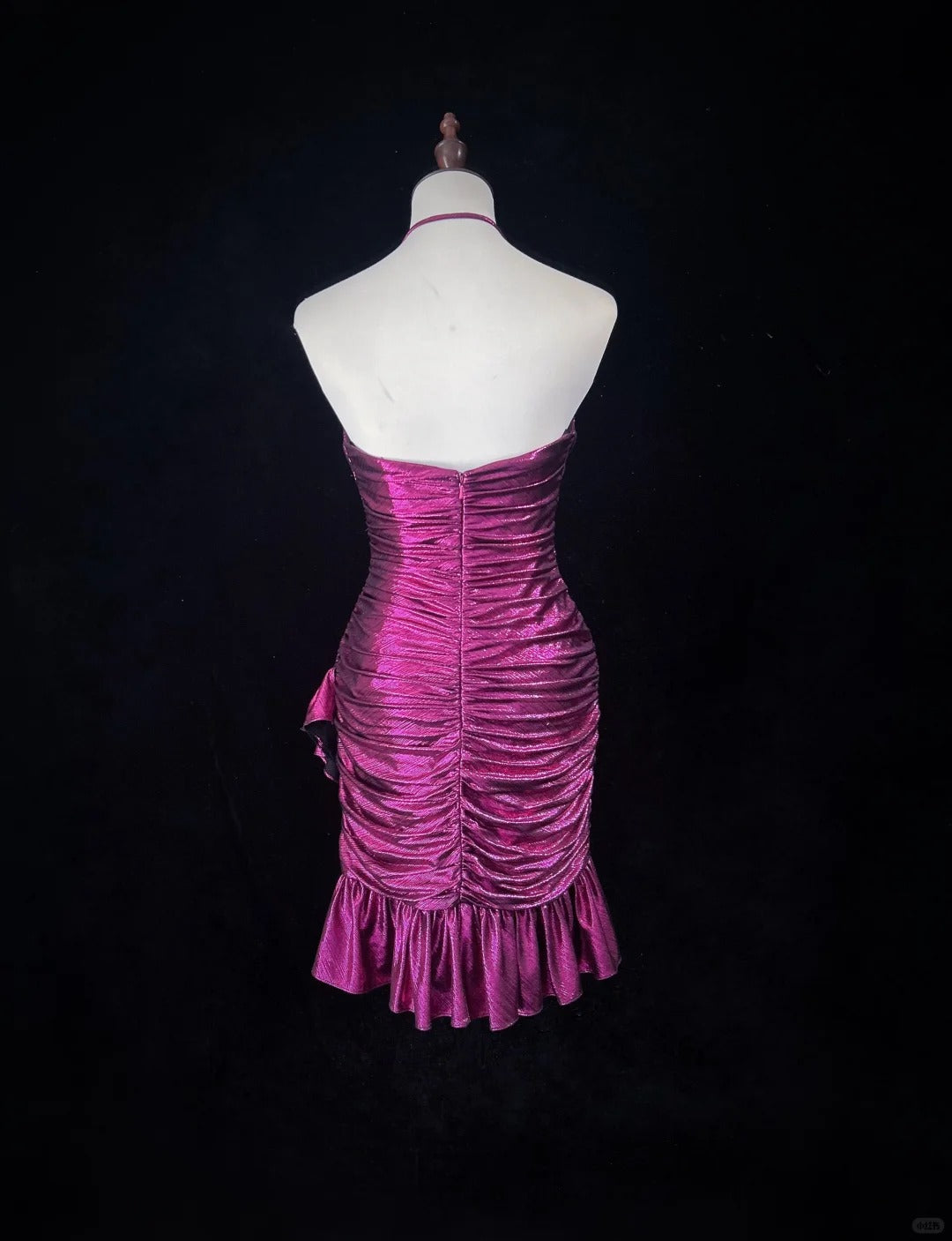 Robe de soirée courte en satin rose à la mode, robe de bal, robe de soirée, robe de soirée, nv4394