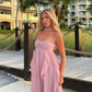 Pink Chiffon Sweet Dreamy Starfish Decorated Maxi Dress Long Evening Dress Party Dress nv2690