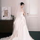 Strapless Satin A-Line Wedding Dress with Draped Skirt  NV7320