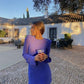 Robe de soirée courte coupe slim violette à la mode nv2085
