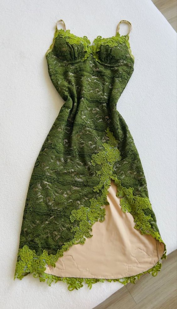 Green Lace Homecoming Dress Short Birthday Party Dress nv4353