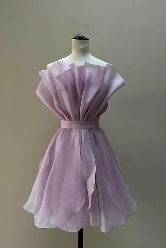 Purple pretty dress short mini birthday party dress homecoming dress nv2111