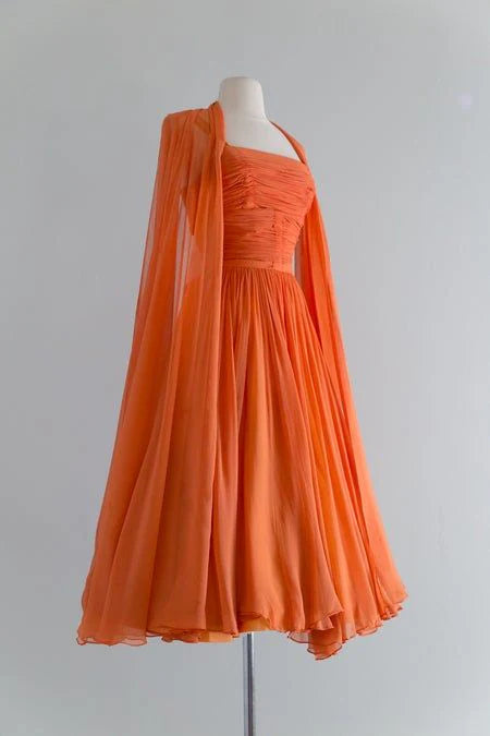 Oranges schickes Homecoming-Kleid, kurzes Ballkleid, Partykleid, nv2091