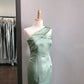 Robe de soirée longue en satin, simple et élégante, verte, à la mode, robe de mariée, robe de demoiselle d'honneur, robe de bal, nv3892