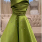 Robe de soirée mi-longue en satin à bretelles spaghetti verte/rouge/violet/bleue nv3206