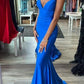 Blaues, elegantes, langes Ballkleid im Meerjungfrauen-Stil, NV2162