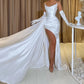 Damen Meerjungfrau Satin Ballkleid Langes Ballkleid Korsett Formelles Kleid Abendkleid Partykleid mit Schlitz nv1663