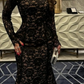 Neues langärmeliges Meerjungfrauenkleid aus Spitze – sexy und elegant NV6328