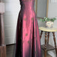 Schwarz/Burgunderrot Vintage-Mode Exquisite Perlenbesatz Elegantes rückenfreies langes Satin-Tüll-Abschlussballkleid Abendkleid Partykleid nv3649