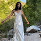 Robe de cocktail longue en satin ivoire à épaules dénudées et à fleurs, longueur au sol, robe de soirée nv4105