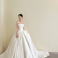 Strapless Satin A Line Wedding Dress Long Train Princess Bridal Gown  NV7130