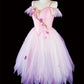 Blaues geblümtes Homecoming-Kleid, kurzes Tüll-Feen-Ballkleid, Abendkleid, Ballkleid, NV4452