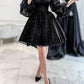 Schwarzes, glänzendes, modisches, kurzes Homecoming-Kleid, Weihnachts-, Urlaubs-/Geburtstagspartykleid nv3073