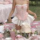 Robe de soirée courte en dentelle rose à la mode, robe de soirée d'anniversaire nv4886