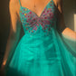 Robe de soirée courte en mousseline de soie, motif papillon, perles, bleu sarcelle, fantaisie, fée, robe de bal, robe de fête d'anniversaire, nv5191