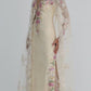 Wunderschönes, exquisites, langes, geblümtes Tüll-Ballkleid in Rosa, NV5408