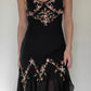 NiceVestidos - Robe de soirée courte/mi-longue à imprimé floral noir nv5461