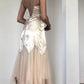 Robe de soirée longue en satin, élégante, style rétro français, couleur champagne, robe de soirée, robe de soirée, robe d'invité de mariage, nv5359