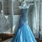 Fairy delicate embellishment long sheer formal dress NV6605