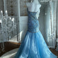 Fairy delicate embellishment long sheer formal dress NV6605