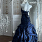 Viral Trend Royal Blue Mermaid Gown: Beaded Strapless & Ruffled Hem NV6840
