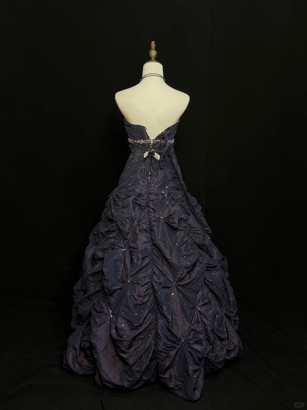 Robe de bal longue et rétro en satin perlé, scintillante, violette, étoilée, nuit, rivière, exquise, longueur au sol, NV5149
