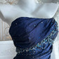 Viral Trend Royal Blue Mermaid Gown: Beaded Strapless & Ruffled Hem NV6840