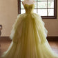 A-Linie, herzförmiger Ausschnitt, langes grünes Ballkleid aus Tüll, langes grünes Abendkleid nv1871