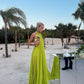 Green suspenders simple elegant long chiffon ball gown evening dress wedding guest dress party dress nv2962