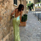 Lime Green Spaghetti Strap Sequined Backless Sexy Elegant Maxi Dress Long Evening Dress Party Dress nv2692