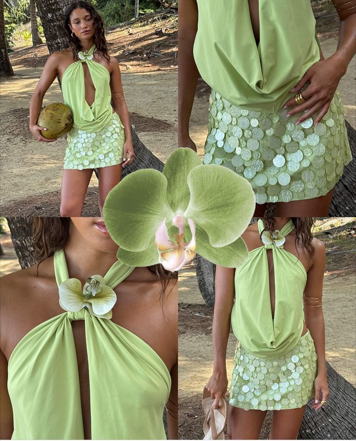 Grünes, glänzendes, elegantes, exquisites, perlenbesetztes, kurzes, mit Pailletten besetztes Heimkehrkleid, Geburtstagspartykleid, Kleid nv5293