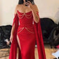 Red gorgeous exquisite beaded long high slit sexy satin ball gown evening dress party dress nv3457